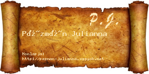 Pázmán Julianna névjegykártya